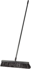 Harper Brush - 24" Rough Surface Synthetic Push Broom - 3" Bristle Length, Plastic Block, Threaded Handle Connection, Handle Included - Top Tool & Supply