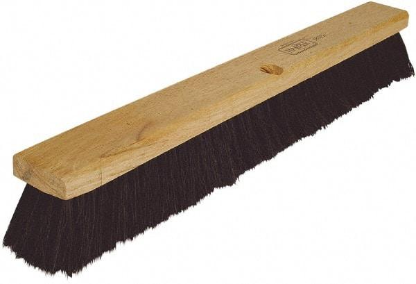 Harper Brush - 18" Medium Duty Tampico Push Broom - 3" Bristle Length, Wood Block, Threaded Handle Connection, Handle Sold Separately - Top Tool & Supply