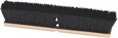 Harper Brush - 24" Smooth Surface Horsehair Push Broom - 3" Bristle Length, Wood Block, Threaded Handle Connection, Handle Sold Separately - Top Tool & Supply