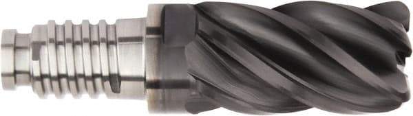 Kennametal - 5/8" Diam, 15/16" LOC, 5 Flute, 0.06" Corner Radius End Mill Head - Solid Carbide, AlTiN Finish, Duo-Lock 16 Connection, Spiral Flute, 37 & 39° Helix - Top Tool & Supply