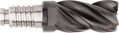 Kennametal - 1-1/4" Diam, 1-7/8" LOC, 4 Flute, 0.09" Corner Radius End Mill Head - Solid Carbide, AlTiN Finish, Duo-Lock 32 Connection, Spiral Flute, 37 & 39° Helix, Centercutting - Top Tool & Supply