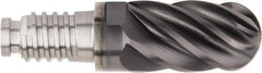 Kennametal - 25mm Mill Diam, 37.5mm LOC, Solid Carbide Ball End Mill Head - Spiral Flute, Right Hand Cut, 39° Helix, 6 Flutes, AlTiN Finish - Top Tool & Supply