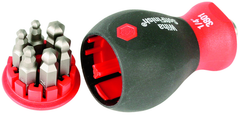 7 Piece - Stubby SoftFinish® Grip Bit Holder Set -- 1/8; 9/64; 5/32; 3/16; 7/32; & 1/4 Bits - Ball End Hex Bits - Top Tool & Supply