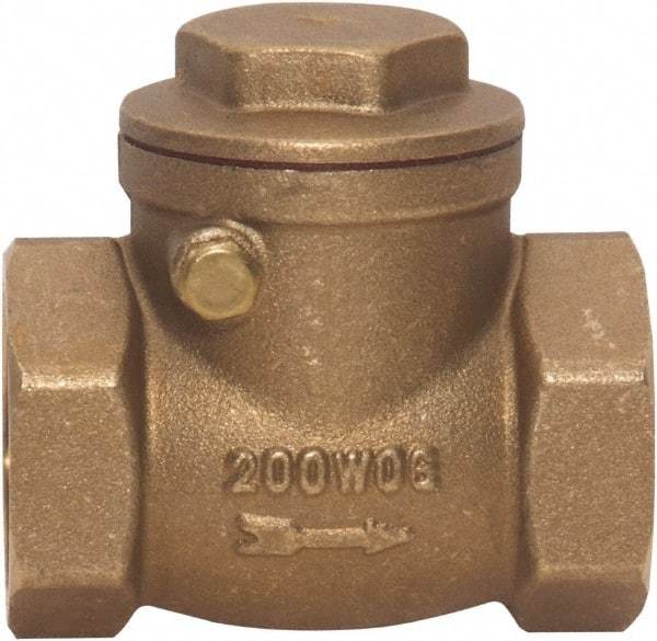 Value Collection - 1" Brass Check Valve - Check Swing, FNPT x FNPT, 200 WOG - Top Tool & Supply