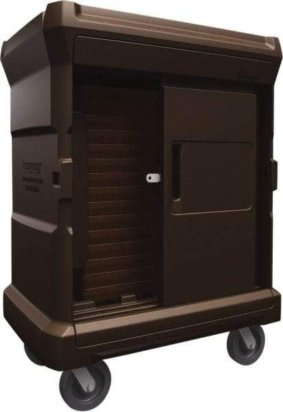 Made in USA - 42-3/4" Wide x 30" Long x 59" High Food Delivery System Cart - 2 Door, 80 Slot, Plastic, 2 Rigid/2 Swivel Casters - Top Tool & Supply