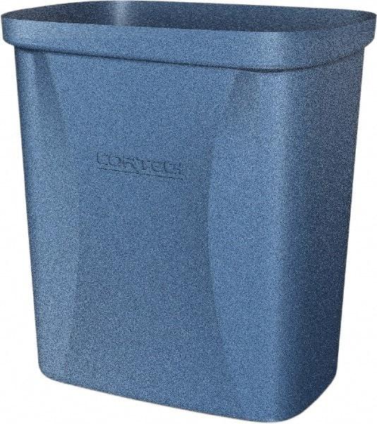 Made in USA - 10 Qt Blue Rectangle Trash Can - Polyethylene, None Graphic, Lid Not Included - Top Tool & Supply