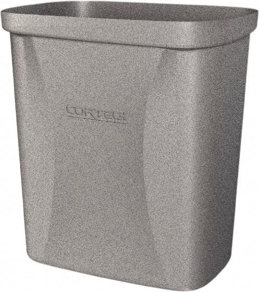 Made in USA - 10 Qt Gray Rectangle Trash Can - Polyethylene, None Graphic, Lid Not Included - Top Tool & Supply