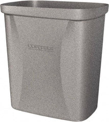 Made in USA - 10 Qt Gray Rectangle Trash Can - Polyethylene, None Graphic, Lid Not Included - Top Tool & Supply