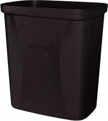 Made in USA - 10 Qt Black Rectangle Trash Can - Polyethylene, None Graphic, Lid Not Included - Top Tool & Supply