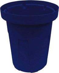 Made in USA - 40 Gal Blue Round Trash Can - Polyethylene, None Graphic, Lid Not Included - Top Tool & Supply