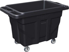 Made in USA - 1,000 Lb Load Capacity, 18.67 Cu Ft, 15 Bushels, 0.67 Cu Yd, Polyethylene Delivery Cart - 53" Wide x 31" Long x 38" High, Black - Top Tool & Supply