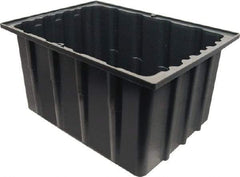 Made in USA - 17-1/4" Deep, Gray Polypropylene Stack & Nest Bin - 11-1/2" High x 23" Wide x 17-1/4" Long - Top Tool & Supply