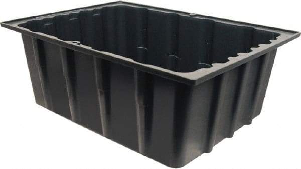 Made in USA - 17-1/4" Deep, Gray Polypropylene Stack & Nest Bin - 8-1/2" High x 23" Wide x 17-1/4" Long - Top Tool & Supply