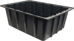 Made in USA - 17-1/4" Deep, Gray Polypropylene Stack & Nest Bin - 8-1/2" High x 23" Wide x 17-1/4" Long - Top Tool & Supply