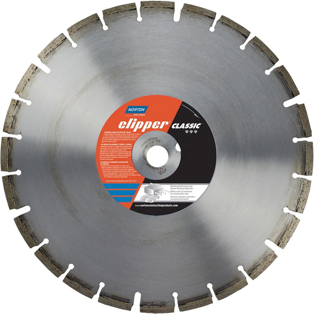 Wet & Dry Cut Saw Blade: 18″ Dia, 1″ Arbor Hole, 0.125″ Kerf Width, 26 Teeth High Speed Steel Teeth, Use on Ceramic Tile, Standard Arbor