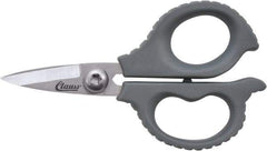 Clauss - 1/2" LOC, 6" OAL Stainless Steel High Leverage Scissors - Ambidextrous, Full Serrated, Glass-Filled Nylon Straight Handle, For Cutting, Kevlar - Top Tool & Supply