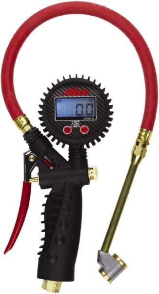 Milton - 0 to 255 psi Digital Large Bore Dual Head Tire Pressure Gauge - AAA Battery, 15' Hose Length - Top Tool & Supply