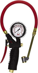 Milton - 0 to 230 psi Dial Large Bore Dual Head Tire Pressure Gauge - 15' Hose Length - Top Tool & Supply