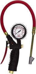 Milton - 0 to 230 psi Dial Straight Foot Dual Head Tire Pressure Gauge - 15' Hose Length - Top Tool & Supply