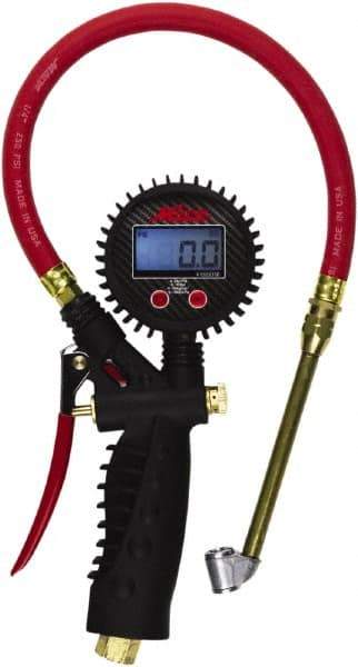 Milton - 0 to 255 psi Digital Dual Head Tire Pressure Gauge - AAA Battery, 15' Hose Length - Top Tool & Supply