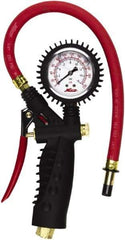 Milton - 0 to 230 psi Dial Straight Tire Pressure Gauge - 15' Hose Length - Top Tool & Supply