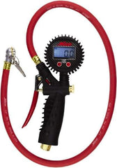 Milton - 0 to 255 psi Digital Ball Foot with Clip Tire Pressure Gauge - AAA Battery, 36' Hose Length - Top Tool & Supply