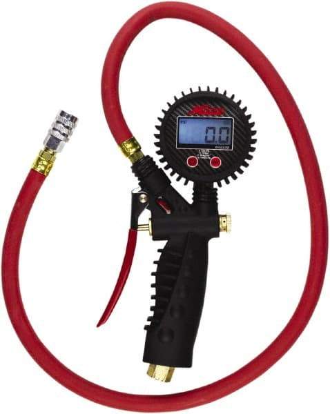 Milton - 0 to 255 psi Digital Kwik Grip Safety Tire Pressure Gauge - AAA Battery, 36' Hose Length - Top Tool & Supply