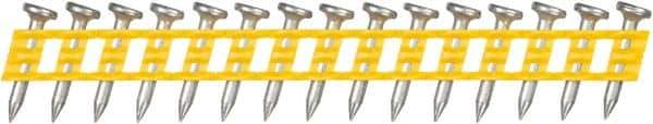 DeWALT - 13 Gauge 0.102" Shank Diam 3/4" Long Concrete Nails for Power Nailers - Steel, Zinc Finish, Smooth Shank, Angled Stick Plastic Collation, Round Head - Top Tool & Supply