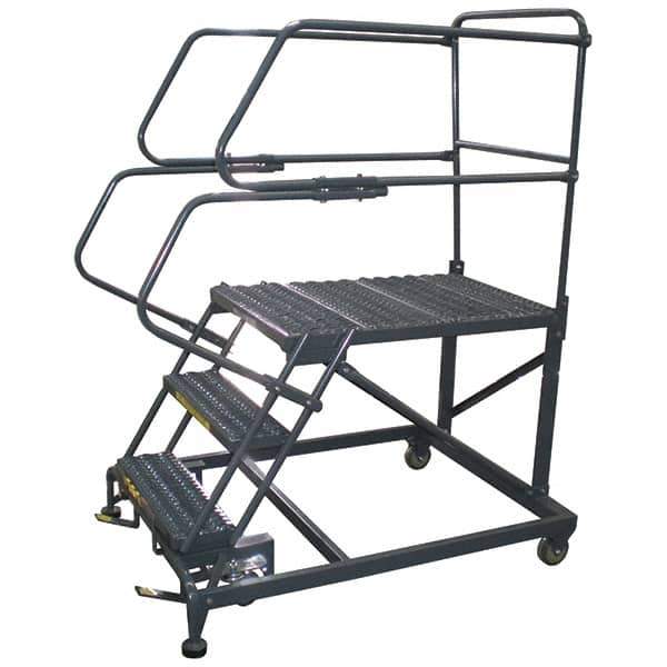 Ballymore - 66" 3 Step Single Entry Work Platform - Rolling Work Platform, 800 Lb Capacity, 30" Platform Height, 33" Base Width x 77" Base Depth, Grip Strut - Top Tool & Supply