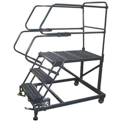 Ballymore - 66" 3 Step Single Entry Work Platform - Rolling Work Platform, 800 Lb Capacity, 30" Platform Height, 33" Base Width x 77" Base Depth, Grip Strut - Top Tool & Supply