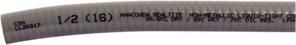 Anaconda Sealtite - 1" Trade Size, 100' Long, Flexible Liquidtight Conduit - PVC, 25.4mm ID, Gray - Top Tool & Supply