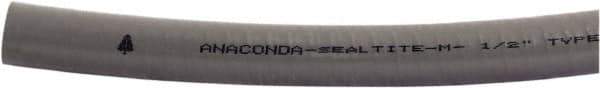 Anaconda Sealtite - 1/2" Trade Size, 500' Long, Flexible Liquidtight Conduit - Galvanized Steel & PVC, 1/2" ID, Gray - Top Tool & Supply