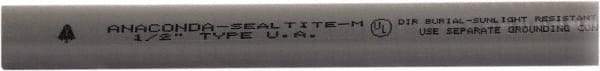 Anaconda Sealtite - 3/8" Trade Size, 100' Long, Flexible Liquidtight Conduit - Galvanized Steel & PVC, 9.525mm ID, Gray - Top Tool & Supply