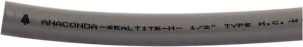 Anaconda Sealtite - 3/8" Trade Size, 100' Long, Flexible Liquidtight Conduit - Galvanized Steel & PVC, 3/8" ID, Gray - Top Tool & Supply