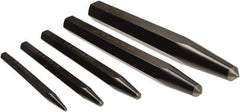 Mayhew - 5 Piece, 3/32 to 3/8", Center Punch Set - Hex Shank, Steel, Comes in Pouch - Top Tool & Supply