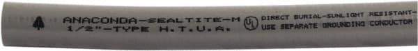 Anaconda Sealtite - 1-1/4" Trade Size, 100' Long, Flexible Liquidtight Conduit - Galvanized Steel & PVC, 1-1/4" ID, Gray - Top Tool & Supply