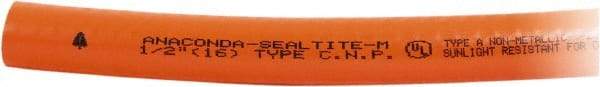 Anaconda Sealtite - 3/8" Trade Size, 250' Long, Flexible Liquidtight Conduit - Galvanized Steel & PVC, 9.525mm ID, Orange - Top Tool & Supply