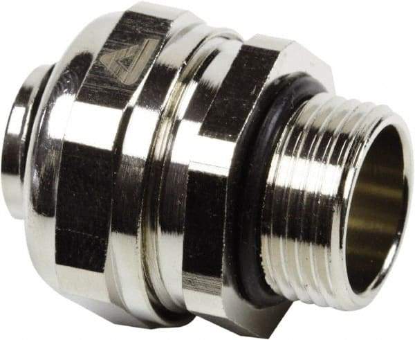 Anaconda Sealtite - 16mm Trade, Nickel Plated Brass Threaded Straight Liquidtight Conduit Connector - Partially Insulated - Top Tool & Supply