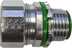 Anaconda Sealtite - 1/2" Trade, Zinc Plated Steel Threaded Straight Liquidtight Conduit Connector - Insulated - Top Tool & Supply