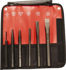 Mayhew - 6 Piece, 9/32 to 5/32", Pin & Pilot Punch Set - Hex Shank, Steel, Comes in Kit Bag - Top Tool & Supply