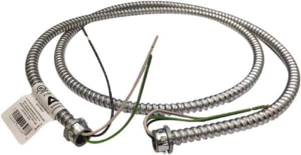 Anaconda Sealtite - 3/8" Trade Size, 6' Long, Flexible Fixture Whip Conduit - Galvanized Steel, 9.525mm ID - Top Tool & Supply