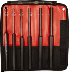 Mayhew - 6 Piece, 3 to 10mm, Pin Punch Set - Hex Shank, Steel, Comes in Kit Bag - Top Tool & Supply