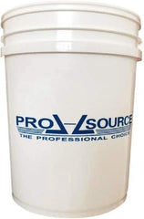 PRO-SOURCE - 5 Gal, 14.5669" High, Polypropylene Round White Single Pail - Handle Included, 11-7/16" Top Length x 11.46" Top Width x 11.46" Top Diam - Top Tool & Supply