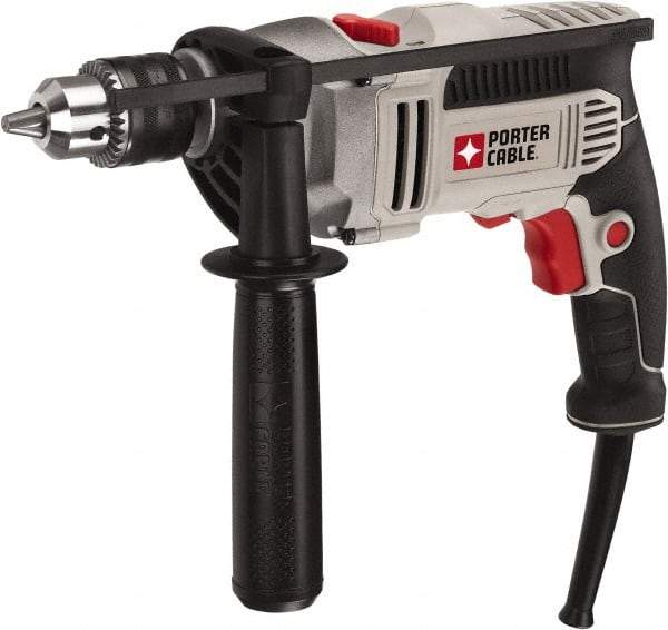 Porter-Cable - 120 Volt 1/2" Keyed Chuck Electric Hammer Drill - 0 to 57,000 BPM, 0 to 3,100 RPM, Reversible - Top Tool & Supply