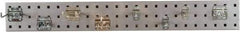 Triton - 4-1/2" Wide x 36" High Peg Board Strip - 1 Panel, 8 Hooks, Steel with Epoxy Coating, Silver - Top Tool & Supply