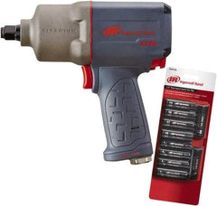 Ingersoll-Rand - 1/2" Drive, 8,500 RPM, 930 Ft/Lb Torque Impact Wrench Set - Pistol Grip Handle, 1,220 IPM, 90 psi, 1/4" NPT Inlet - Top Tool & Supply