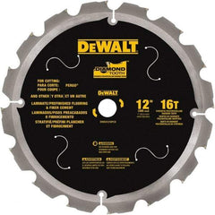 DeWALT - 12" Diam, 1" Arbor Hole Diam, 16 Tooth Wet & Dry Cut Saw Blade - Steel, Smooth Action, Standard Round Arbor - Top Tool & Supply