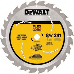 DeWALT - 8-1/4" Diam, 15.88mm Arbor Hole Diam, 24 Tooth Wet & Dry Cut Saw Blade - Steel, Smooth Action, Standard Round Arbor - Top Tool & Supply