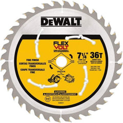 DeWALT - 7-1/4" Diam, 15.88mm Arbor Hole Diam, 36 Tooth Wet & Dry Cut Saw Blade - Steel, Smooth Action, Standard Round Arbor - Top Tool & Supply