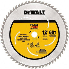 DeWALT - 12" Diam, 1" Arbor Hole Diam, 60 Tooth Wet & Dry Cut Saw Blade - Steel, Smooth Action, Standard Round Arbor - Top Tool & Supply